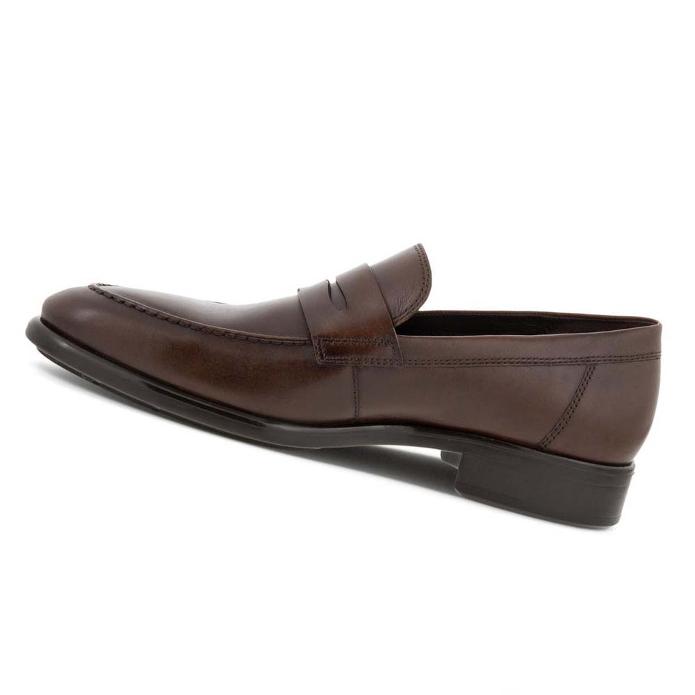 Men's Ecco Citytray Penny Loafer Dress Shoes Brown | Canada 511CTV